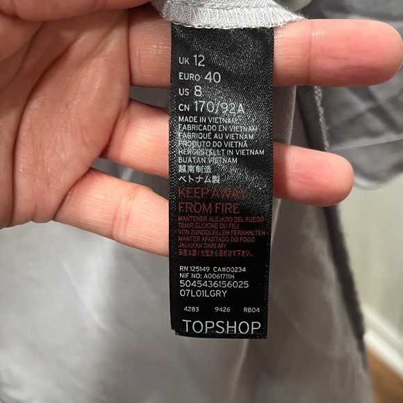 Topshop Light Gray Women's Coat- some staining on collar see pics - Picture 4 of 9